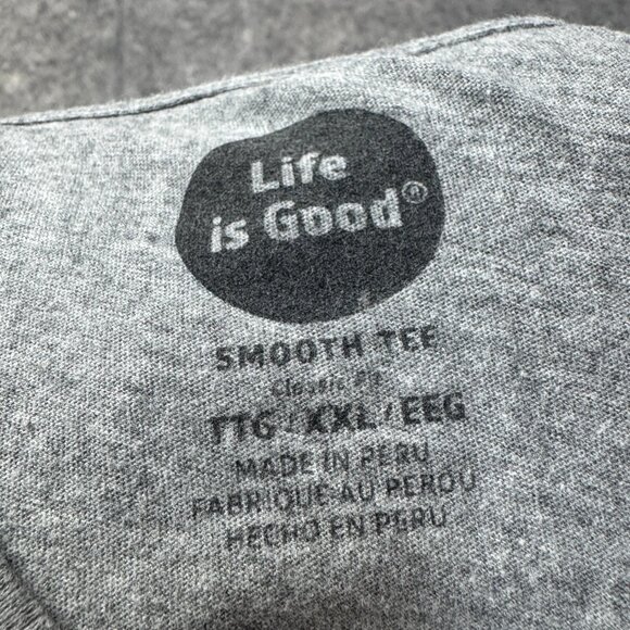 Life is Good T Shirt Mens XXL Gray Blue Game Day Tailgating Smooth Tee Cotton - Picture 3 of 8
